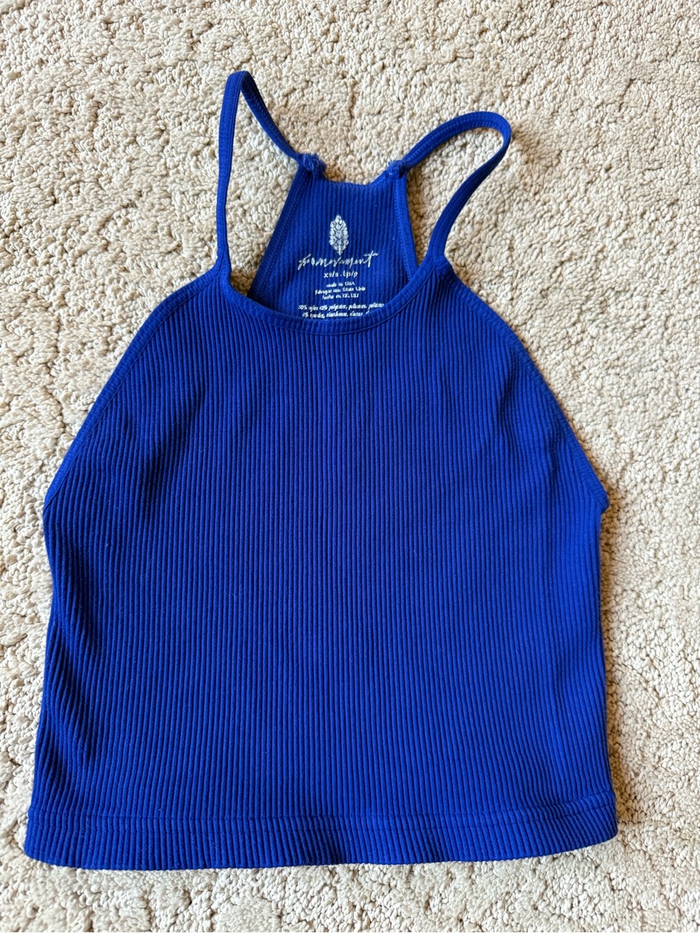 Fp movement happiness runs Crop Tank Top, royal blue XS/S